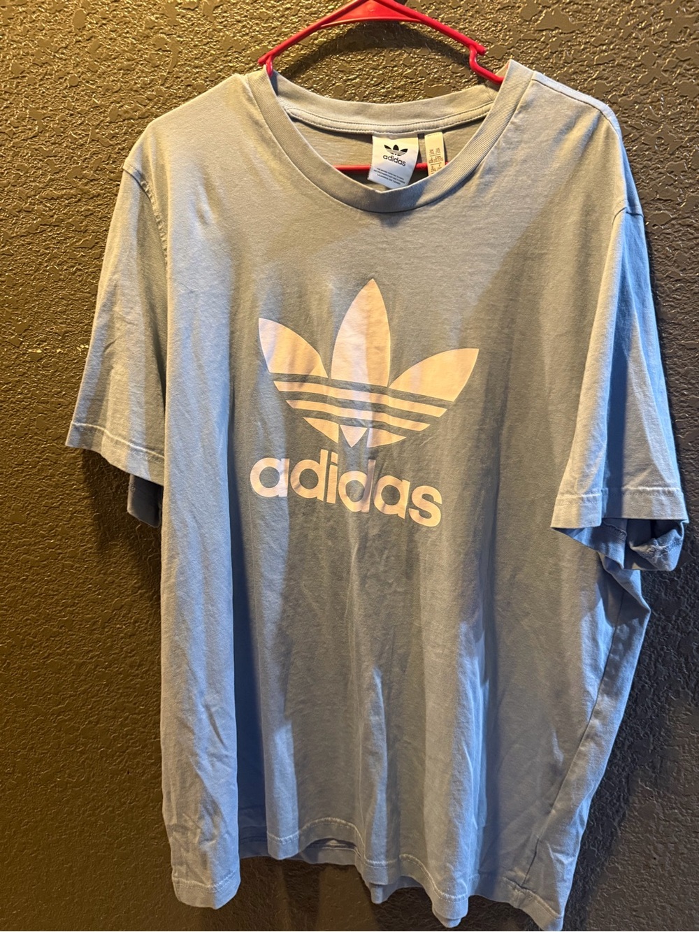 adidas Light Blue Trefoil Logo Short Sleeve Tee